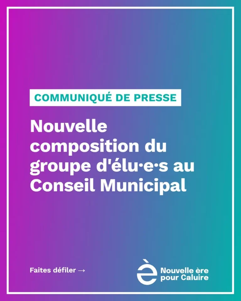 Communiqué de presse : nouvelle composition du groupe d’élu·e·s au Conseil Municipal